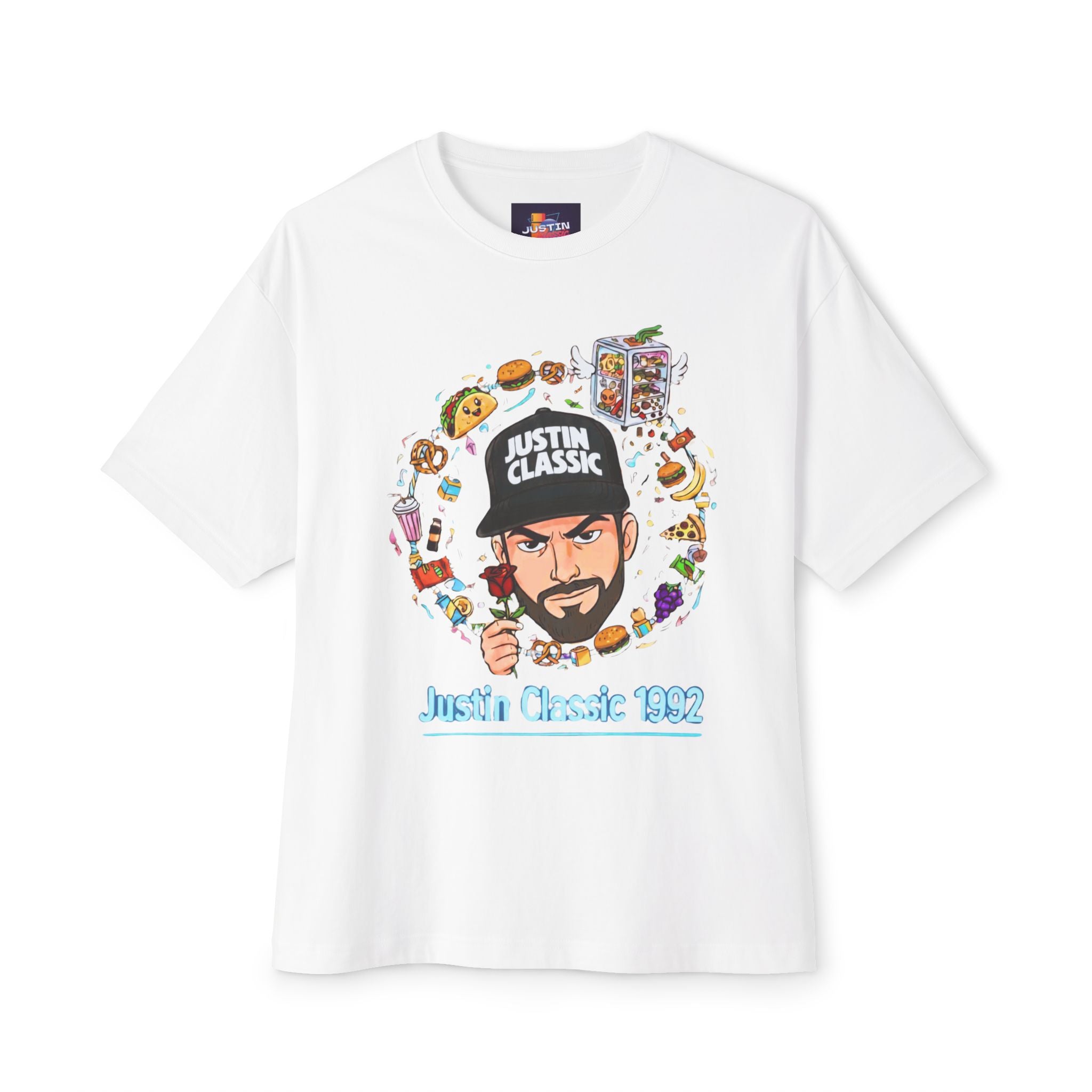 Justin Classic Tee — Graphic Portrait Logo Shirt