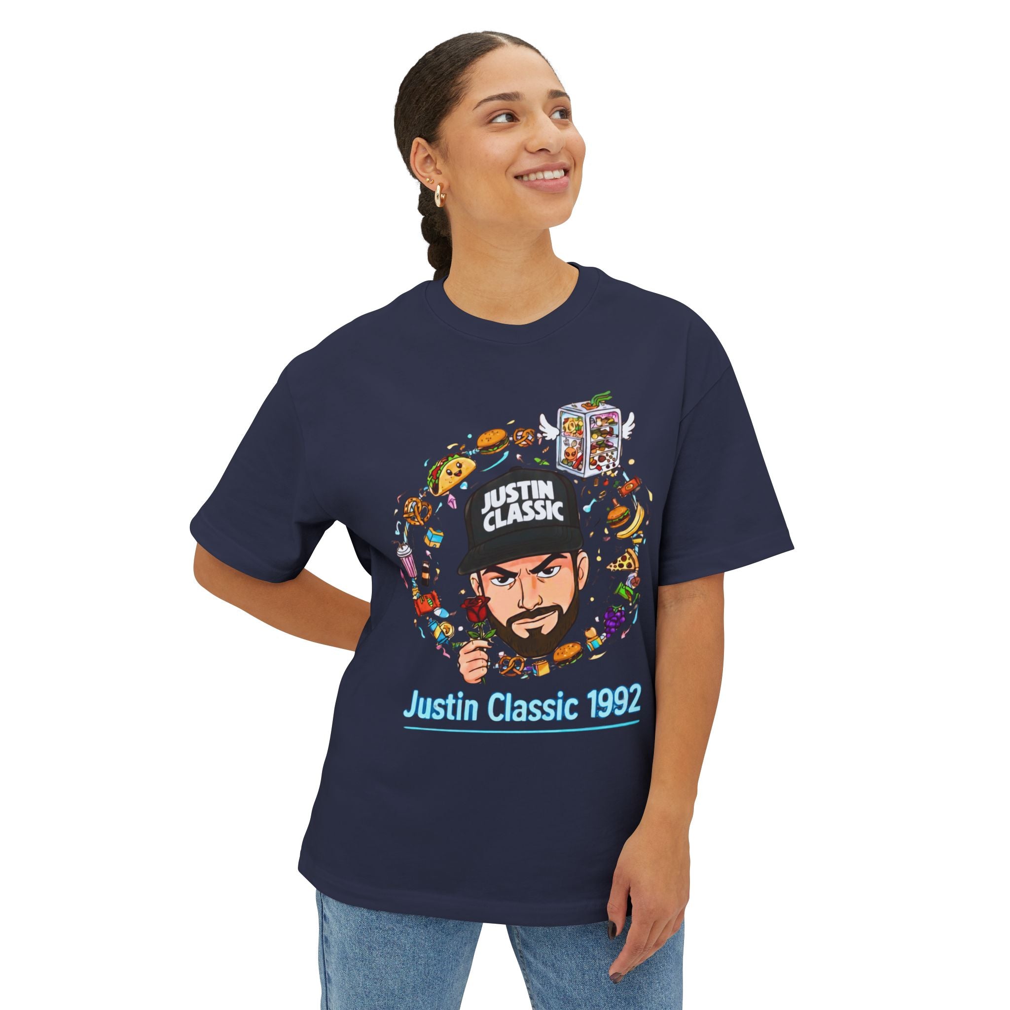Justin Classic Tee — Graphic Portrait Logo Shirt