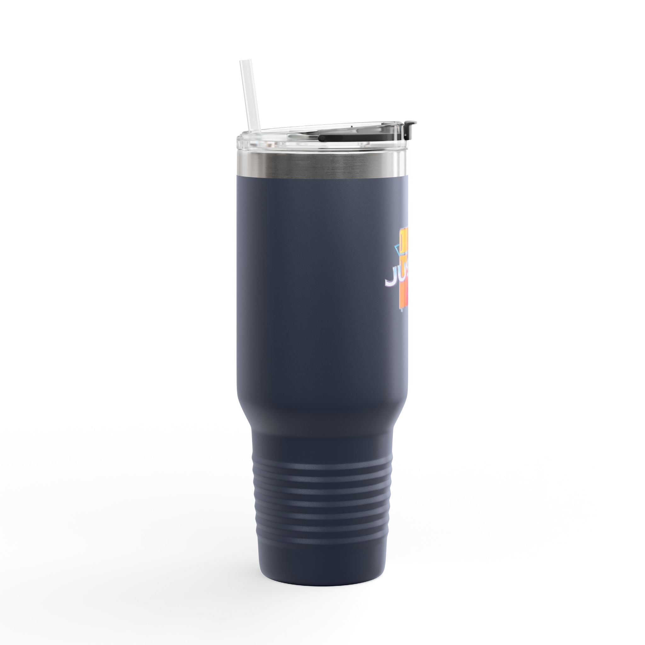 Justin Classic 1992 Logo 40oz Insulated Travel Mug —Graphic Tumbler